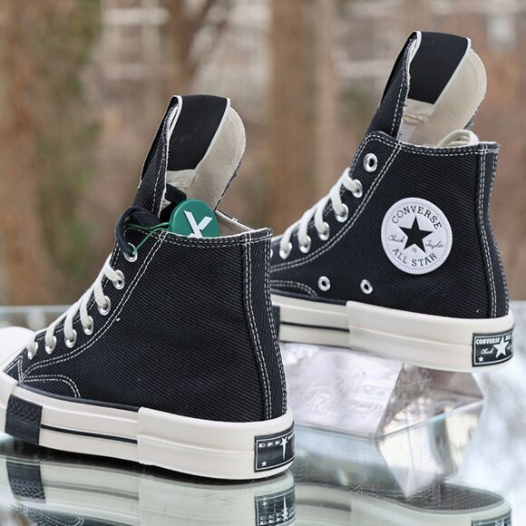 Converse Rick Owens x TURBODRK Chuck 70 Hi Black Canvas - Picture 12 of 14